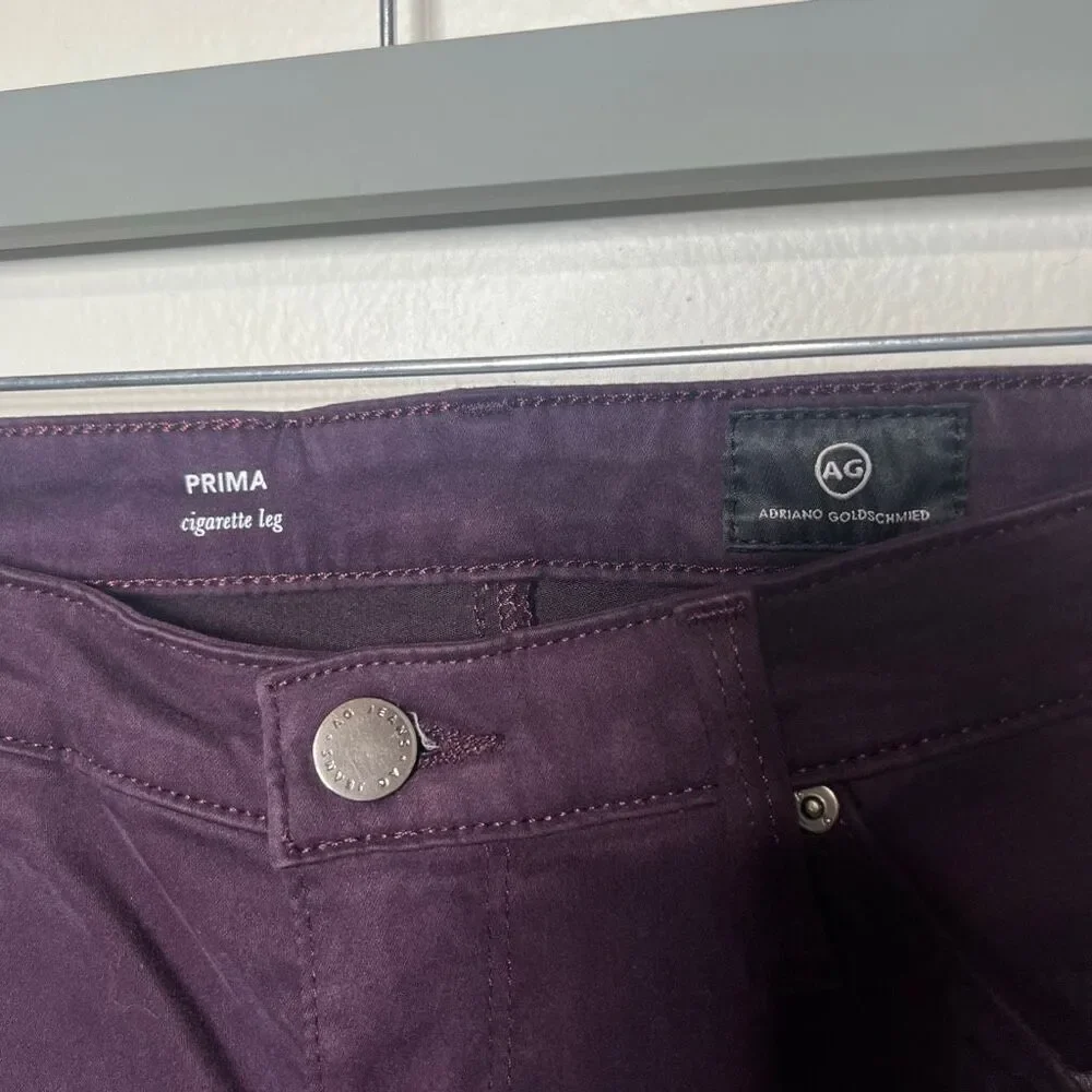 AG Prima Cigarette Jeans Purple Soft Sz 28R